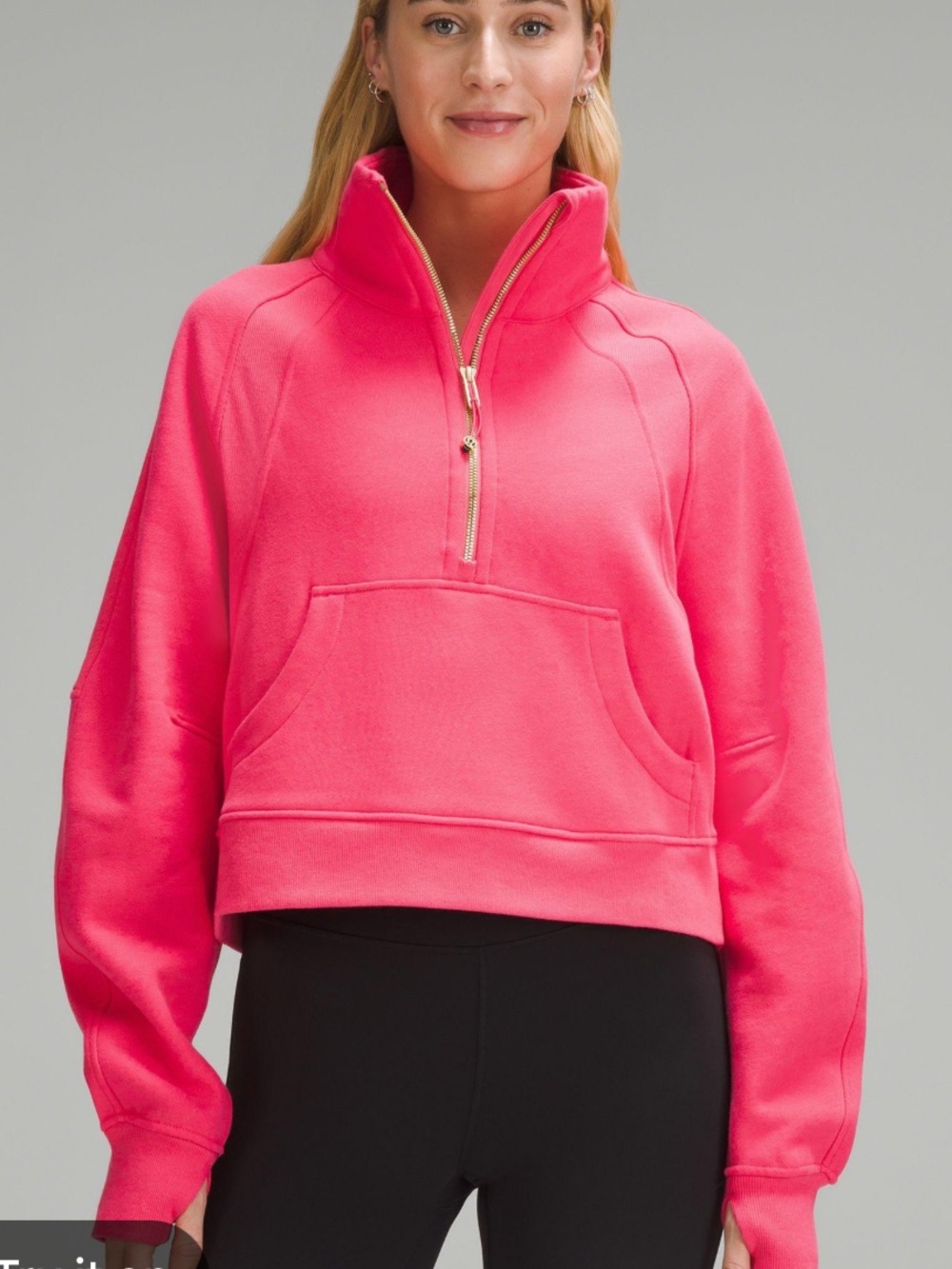 Lululemon Scuba Oversized Half-Zip Hoodie Pink XS/S